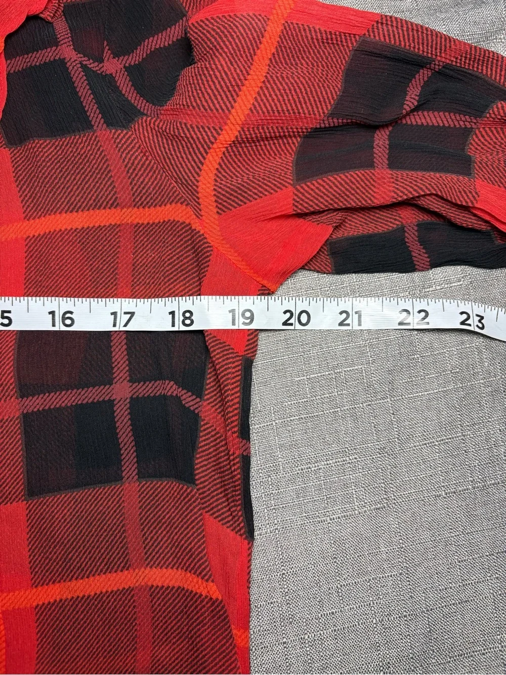KATE SPADE Plaid Ruffle Front Button-Up Silk Blouse
